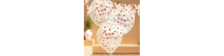 Sachet Ballons Joyeux Anniversaire Terracotta