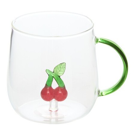 Mug Nelya 40 cl verre avec anse cerise