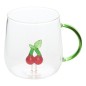 Mug Nelya 40 cl verre avec anse cerise
