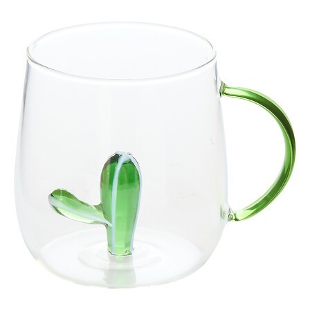 Mug Nelya 40 cl verre avec anse cactus