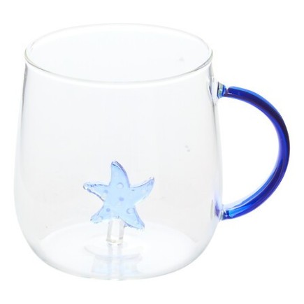 Mug Nelya 40 cl verre avec anse etoile de mer