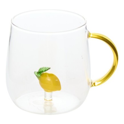 Mug Nelya 40 cl verre avec anse citron