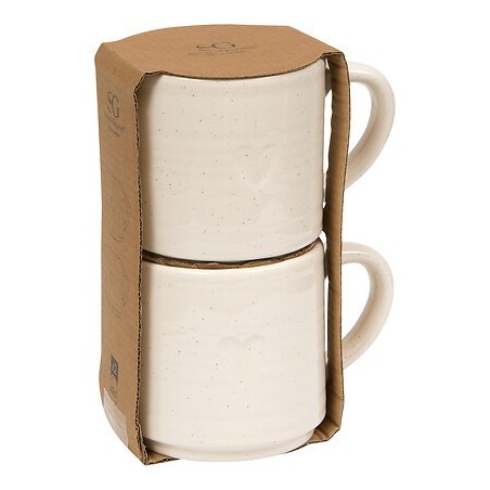 Lot de 2 mug Adèle 42 cl blanc