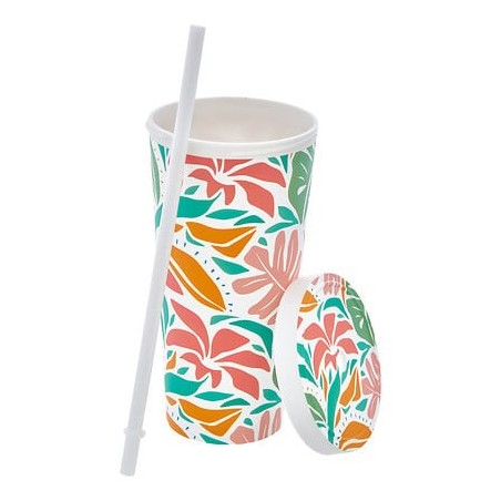 Mug à paille Eden 55 cl PP imprimé