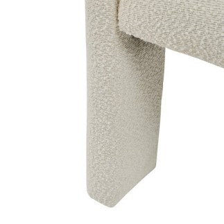 Fauteuil à dîner Amos bouclette blanc