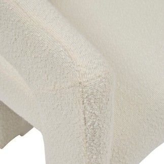 Fauteuil à dîner Amos bouclette blanc