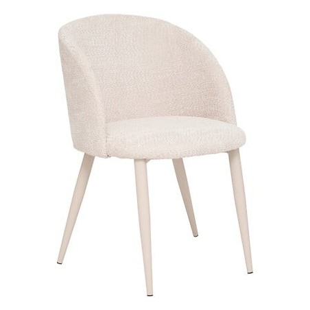 Chaise Céleste bouclette beige pieds métal beige