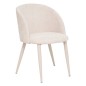 Chaise Céleste bouclette beige pieds métal beige