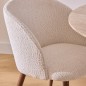 Chaise Céleste bouclette ivoire pieds métal effet noyer