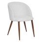 Chaise Céleste bouclette ivoire pieds métal effet noyer