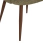 Chaise Céleste bouclette kaki pieds métal effet noyer