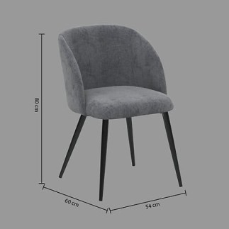 Chaise Céleste gris pieds noirs