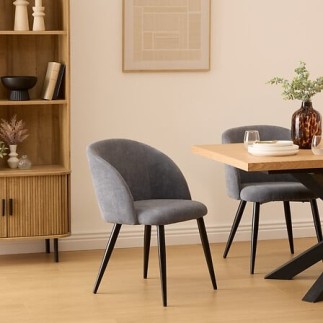 Chaise Céleste gris pieds noirs