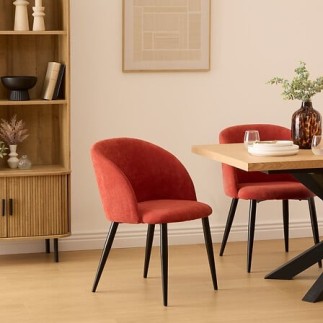 Chaise Céleste terracotta pieds noirs