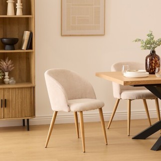 Chaise Céleste lin pieds imitation hêtre