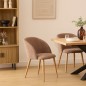 Chaise Céleste taupe pieds imitation hêtre