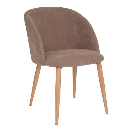 Chaise Céleste taupe pieds imitation hêtre