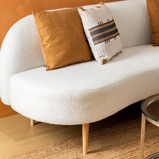 Banquette Insi 2 places bouclette blanc