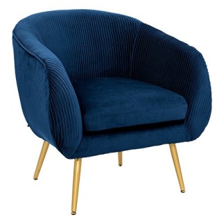 Fauteuil Solaro velours bleu