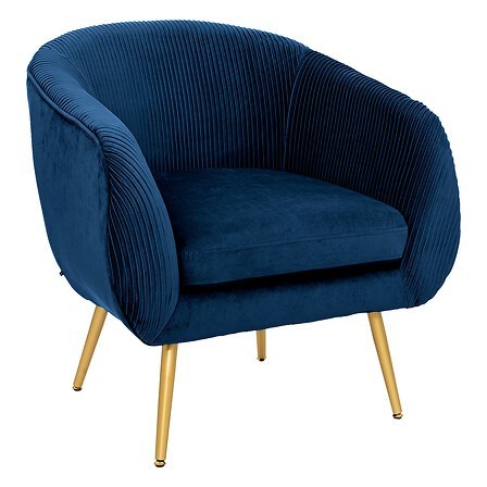 Fauteuil Solaro velours bleu Fauteuil Solaro velours bleu