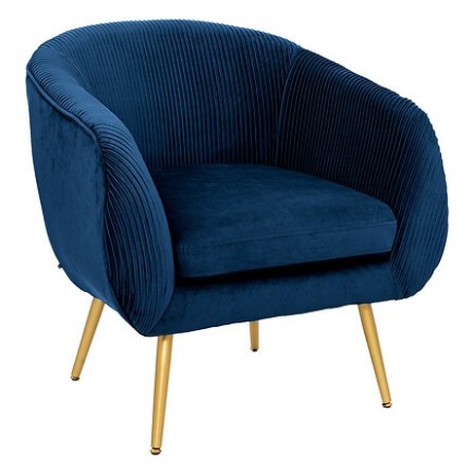 Fauteuil Solaro velours bleu