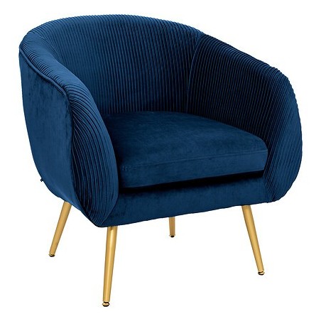 Fauteuil Solaro velours bleu
