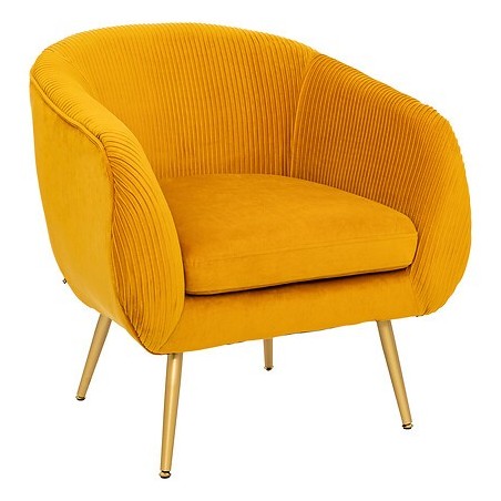 Fauteuil Solaro velours ocre