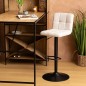 Chaise de bar haute ajustable Delek PU beige