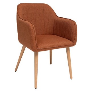 Fauteuil à dîner Visoca pieds bois ambre