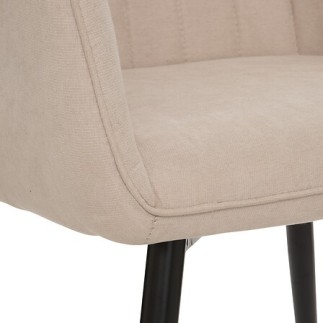 Fauteuil à dîner Visoca pieds noirs beige