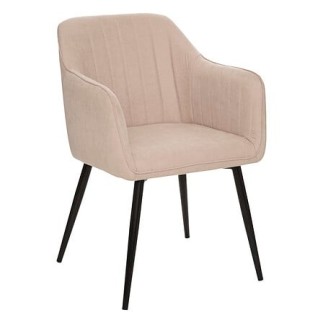 Fauteuil à dîner Visoca pieds noirs beige