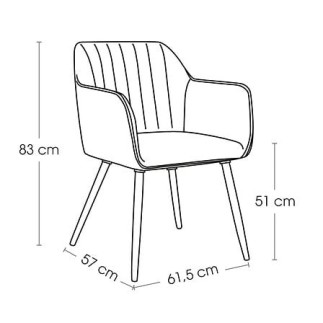 Fauteuil à dîner Visoca pieds noirs noir