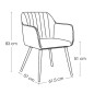 Fauteuil à dîner Visoca pieds noirs noir