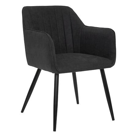 Fauteuil à dîner Visoca pieds noirs noir