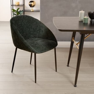 Chaise Seliso chenille vert cèdre