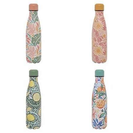 Bouteille isotherme Eden 0,5 l inox fleurie