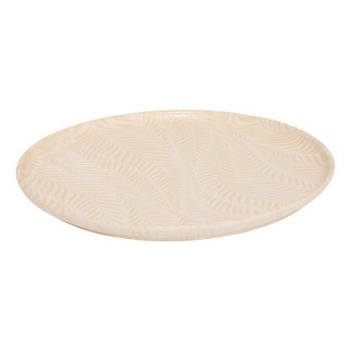 Assiette plate Gina 28cm feuillage crème