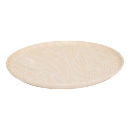 Assiette plate Gina 28cm feuillage crème