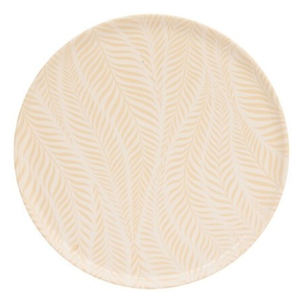 Assiette plate Gina 28cm feuillage crème
