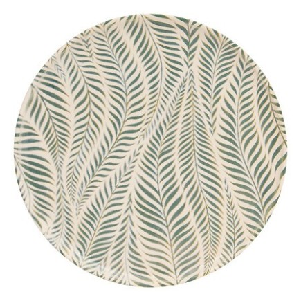 Assiette plate Gina 28cm feuillage vert