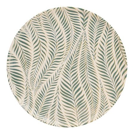 Assiette plate Gina 28cm feuillage vert