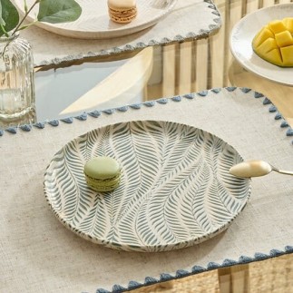 Assiette à dessert Gina 22cm feuillage vert