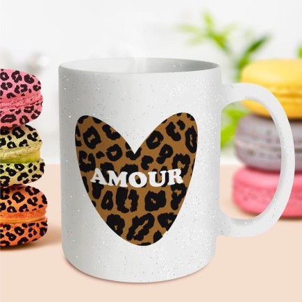 Mug A Paillettes Leopard Amour