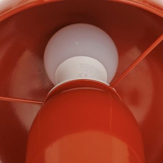 Lampe champignon métal terracotta