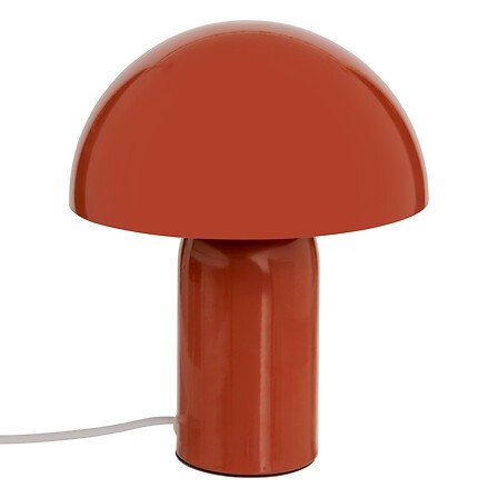 Lampe champignon métal terracotta