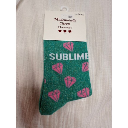 Chaussettes Paillettes Sublime turquoise
