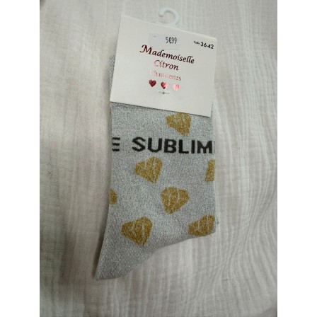 Chaussettes Paillettes Sublime gris clair