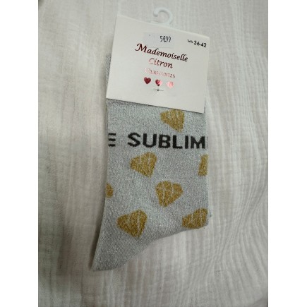 Chaussettes Paillettes Sublime gris clair