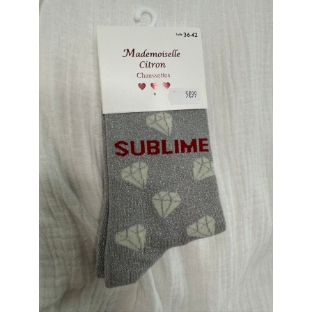 Chaussettes Paillettes Sublime gris foncé