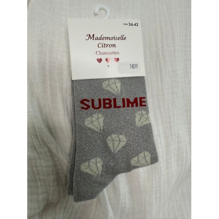 Chaussettes Paillettes Sublime gris foncé